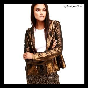NEW FREE PEOPLE SEQUIN HOODED JACKET